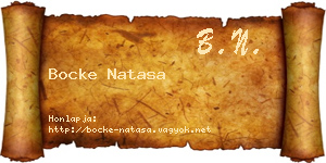 Bocke Natasa névjegykártya